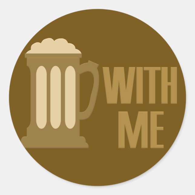 Cerveza conmigo personalizados pegatinas (Anverso)