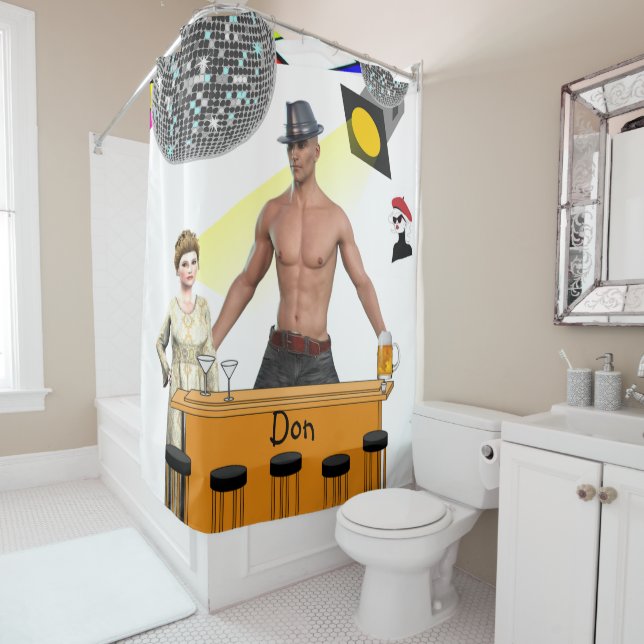 Cerveza de barra de cortinas de ducha (In situ)