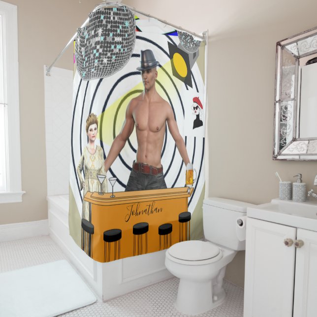 Cerveza de barra de cortinas de ducha (In situ)