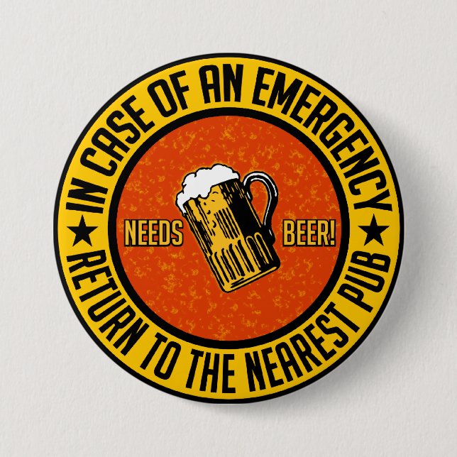 ¡CERVEZA DE LAS NECESIDADES! botón (Anverso)