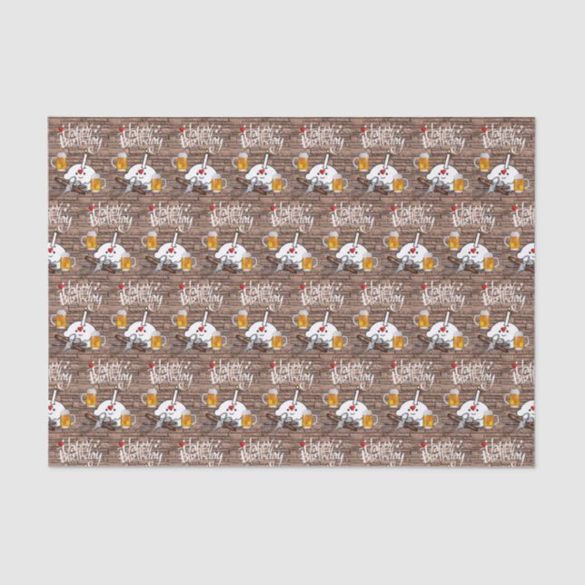 Cerveza de Papel de Cumpleaños Feliz (Anverso)