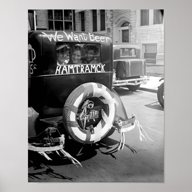 Cerveza de prohibición vintage, Vintage 1930, arte (Frente)