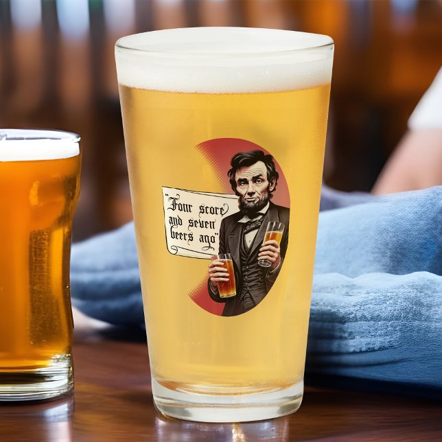 Cerveza divertida Tipsy Abraham Lincoln Bebiendo e (Funny Drinkin' Lincoln beer glass)