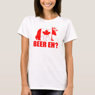 ¿CERVEZA EH?  Camiseta canadiense de la bandera d