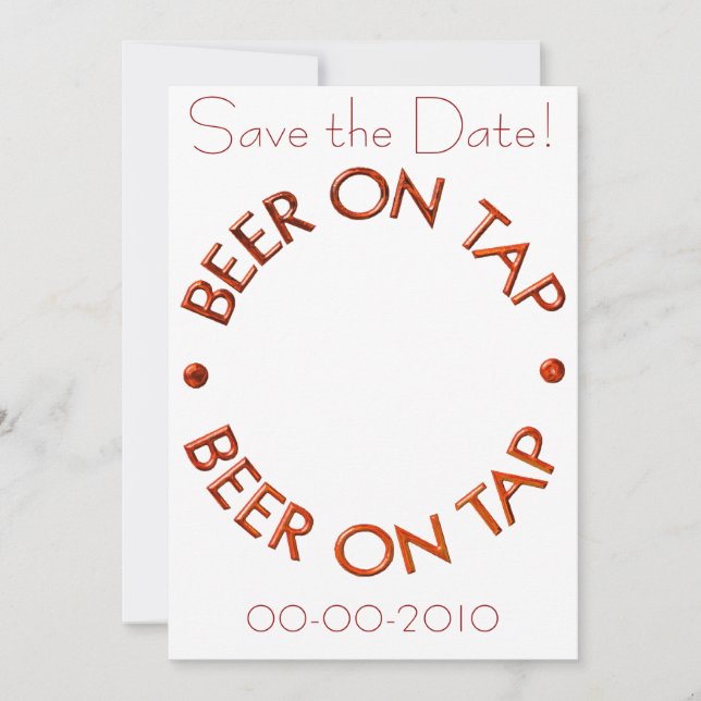 Cerveza en las invitaciones de Tap (Anverso)