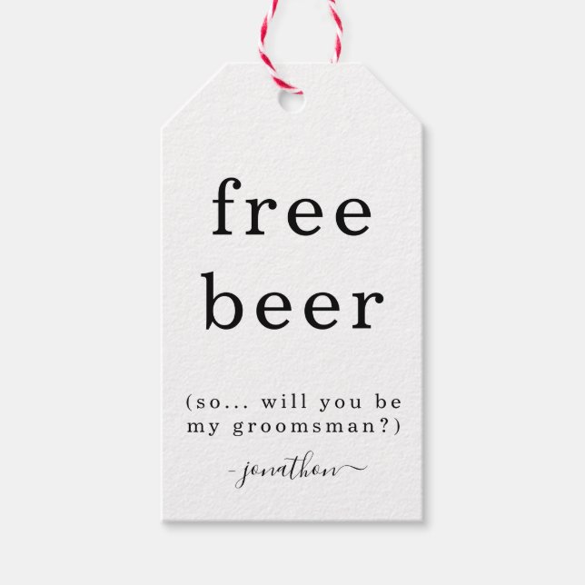 Cerveza Graciosa Gratis Serás Mi Etiqueta Groomsma (Anverso)