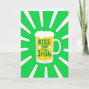 Cerveza Irlandesa Tarjeta de Dame un Beso