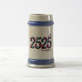 CERVEZA JARRA DE NAVIDAD 2525, AZUL/GRIS 22 OZ / BLANCO/DO