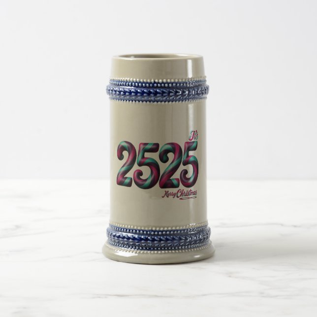 CERVEZA JARRA DE NAVIDAD 2525, AZUL/GRIS 22 OZ / BLANCO/DO (Centro)