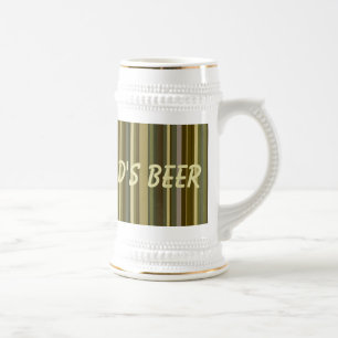 Cerveza marrón de papá estriada jarra de acero