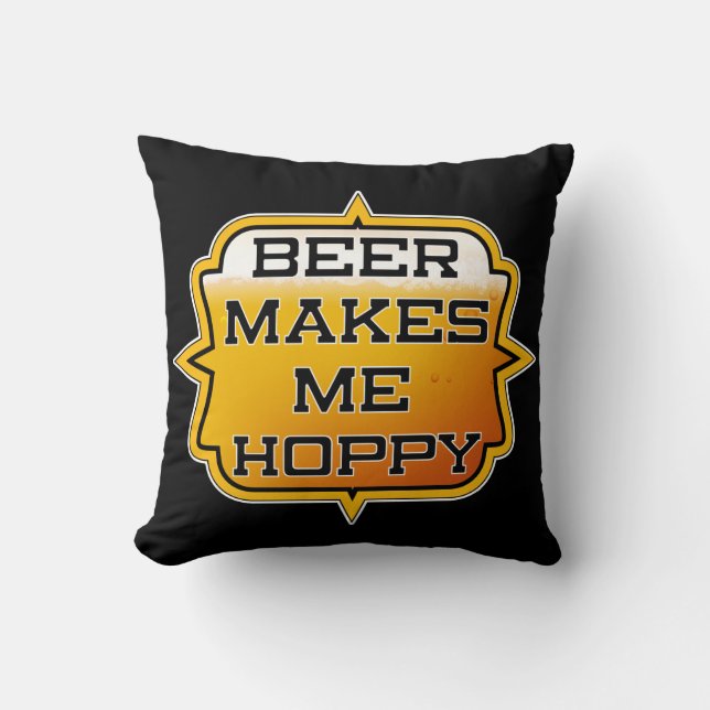 Cerveza Me Hace SALTAR - Almohada 16" x 16" (Anverso)