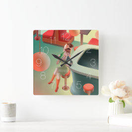 Cerveza para el consumo de gato en el reloj de par