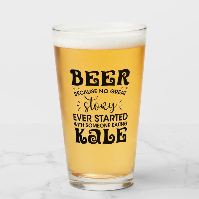 Cerveza saludable divertida versus humor kale verd (Anverso (lleno))