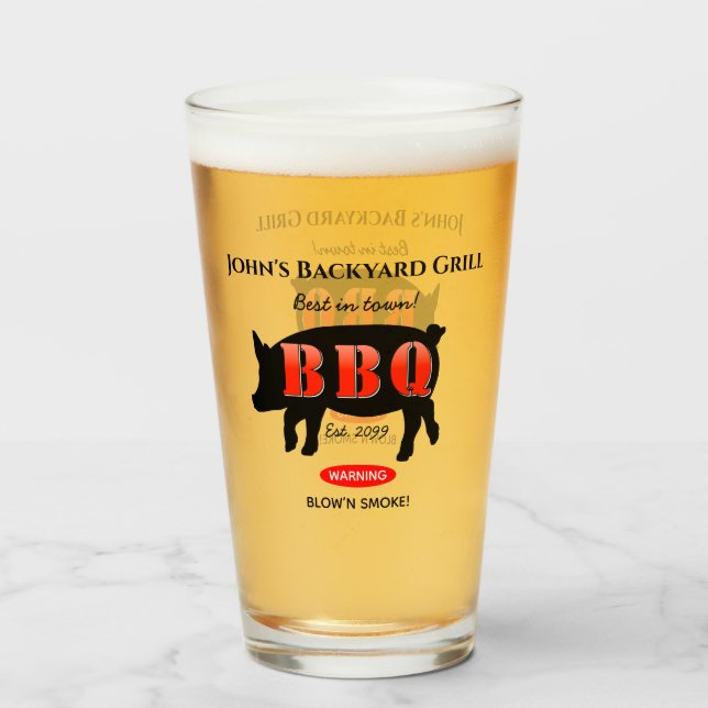 Cerveza Tall Soda Bebe Glasses Home Grill BBQ (Anverso (lleno))