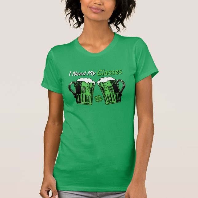 Cerveza verde St. Patrick's Day Humor camiseta fem (Anverso)