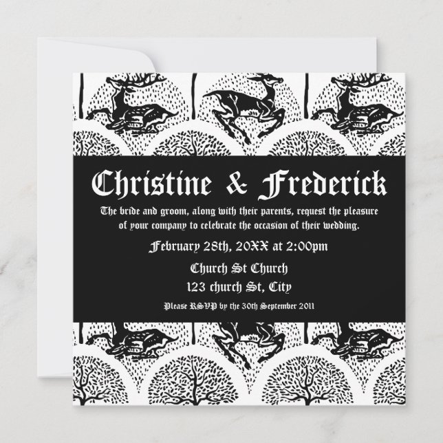 Cerveza y árboles medievales, invitación de 5.25"  (Anverso)