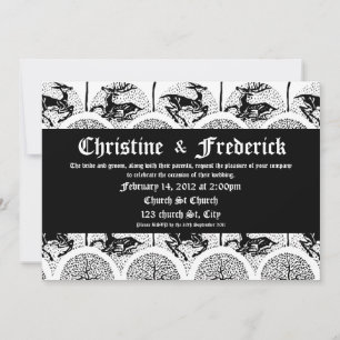 Cerveza y árboles medievales, invitación de 5"x7".