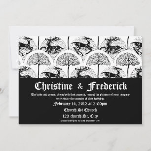 Cerveza y árboles medievales, invitación de 5"x7".