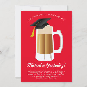 Cerveza y prepara invitación para una fiesta de gr