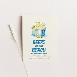 Cervezas En La Invitación De La Fiesta De La Playa