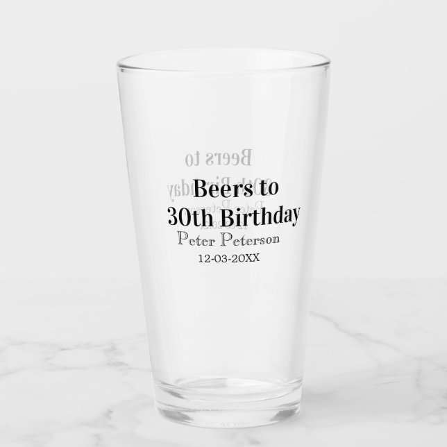 Cervezas para cumpleaños 30 nombre fecha hombre el (Anverso)