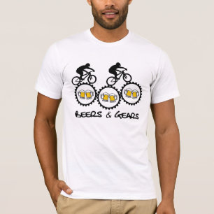 Cervezas y camiseta de los engranajes, hecha en