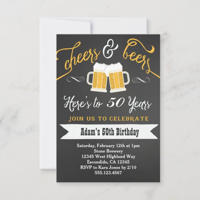 Cervezas y vítores Invitación de cumpleaños 30.º 4 (Anverso)
