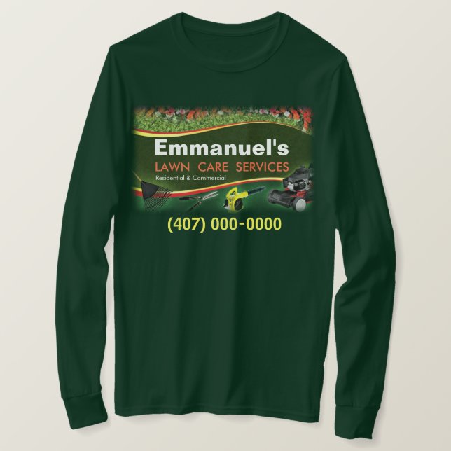 Césped cuidado paisajístico Corte camiseta de mang (Anverso del diseño)