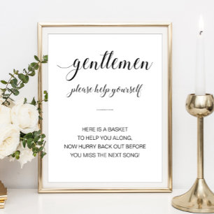 Cesta de baño de hombres Señal de boda elegante