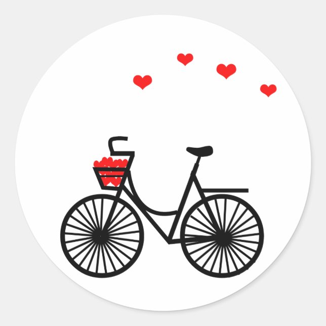 Cesta de bicicletas llena de Pegatinas redondos de (Anverso)