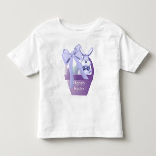 Cesta de conejo de Pascua niños felices camisetas