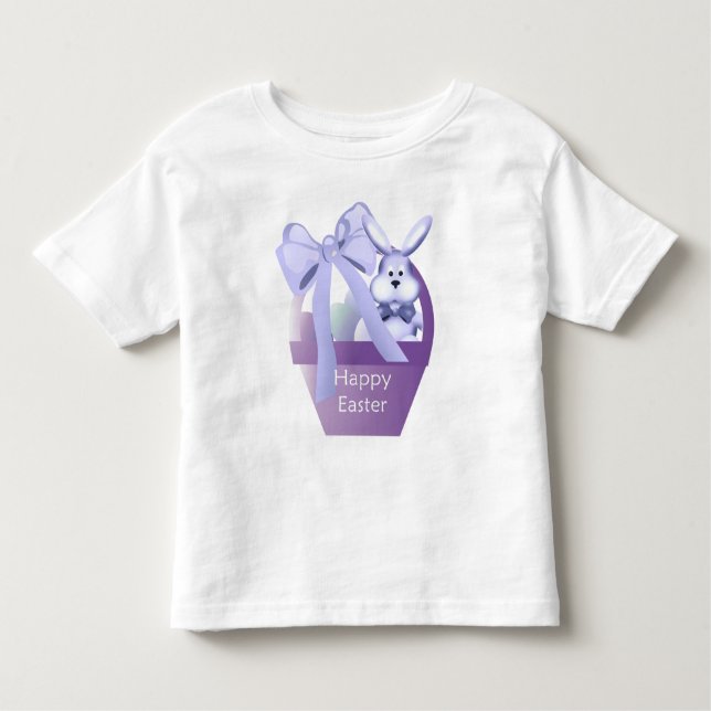 Cesta de conejo de Pascua niños felices camisetas  (Anverso)