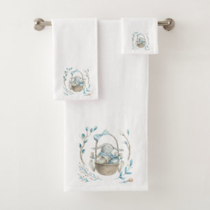 Cesta de conejo y flores de Semana Santa