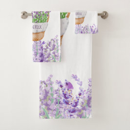 Cesta de flores de lavanda personalizadas púrpura 
