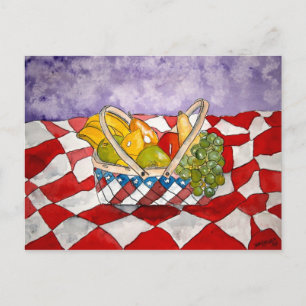 cesta de fruta 4 todavía vida postales arte comida
