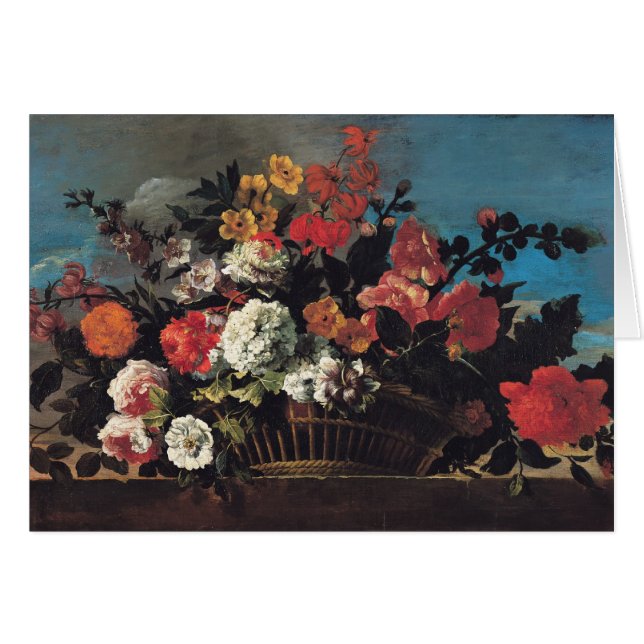 Cesta de mimbre de flores (Anverso (Horizontal))