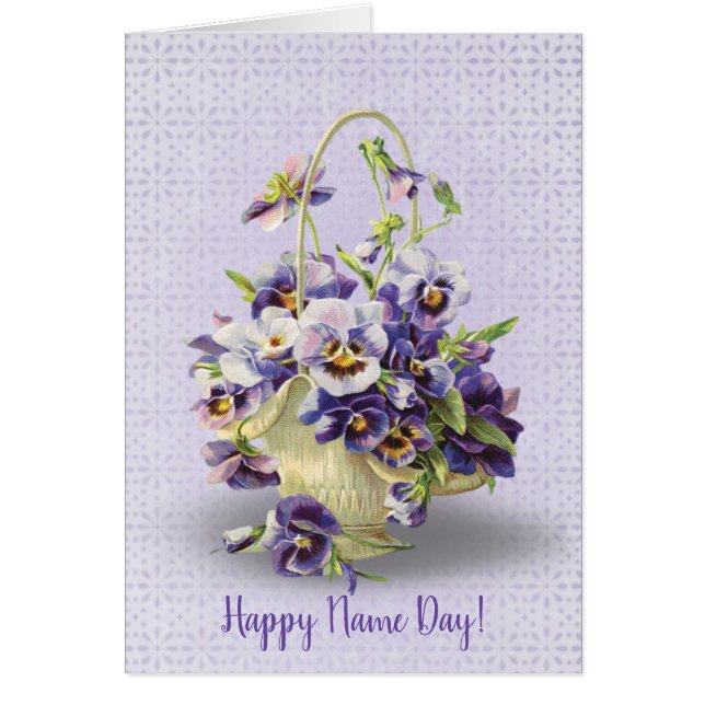 Cesta de pansy de Name Day (Frente)
