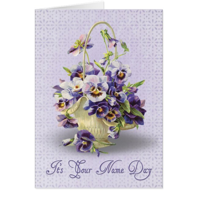 Cesta de pansy de Name Day (Frente)