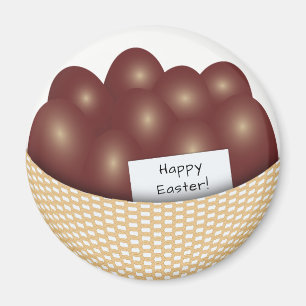 Cesta de Pascua con Huevos de Chocolate Imán