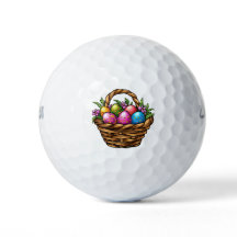 Cesta de Pascua de pelotas de golf vacacionales