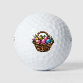 Cesta de Pascua de pelotas de golf vacacionales
