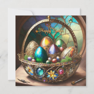 Cesta de Pascua Steampunk Llena de Huevos Colorido