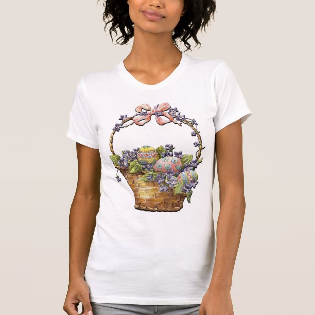 Cesta de Semana Santa en camiseta blanca (Anverso)