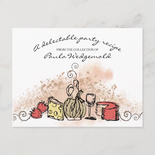 cesta de vino de fruta de queso tarjeta de recetar (Anverso)