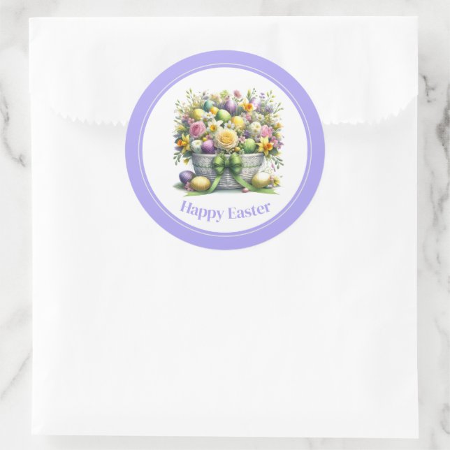 Cesta floral de Pegatinas de Pascua (Bolso)