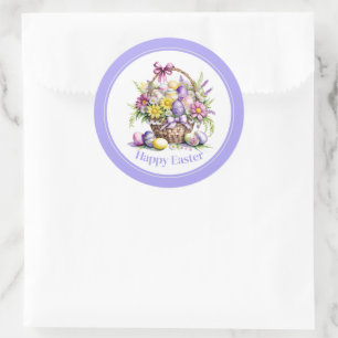 Cesta floral de Pegatinas de Pascua