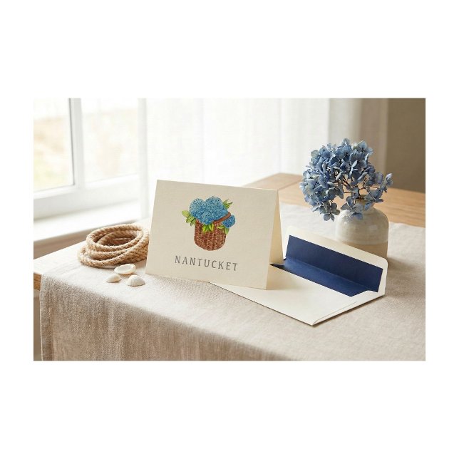 Cesta Nantucket Personalizada con Hortensias Azule (Subido por el creador)