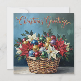 Cesta Vintage de Felicitaciones de Navidad con Ado