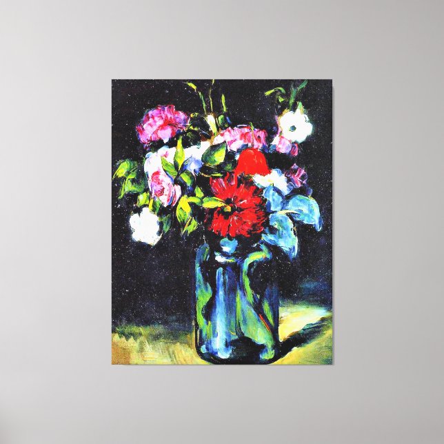 Cezanne - Flores en un jarrón, pintura de arte fin (Anverso)
