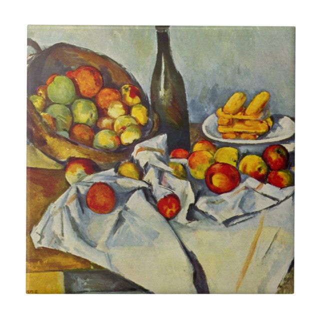 Cezanne que la cesta de manzanas teja (Frente)
